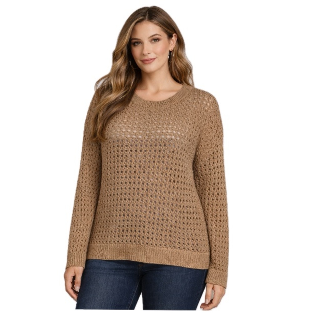 LOFT, Open Knit Sweater Lightweight Pullover, Size XL